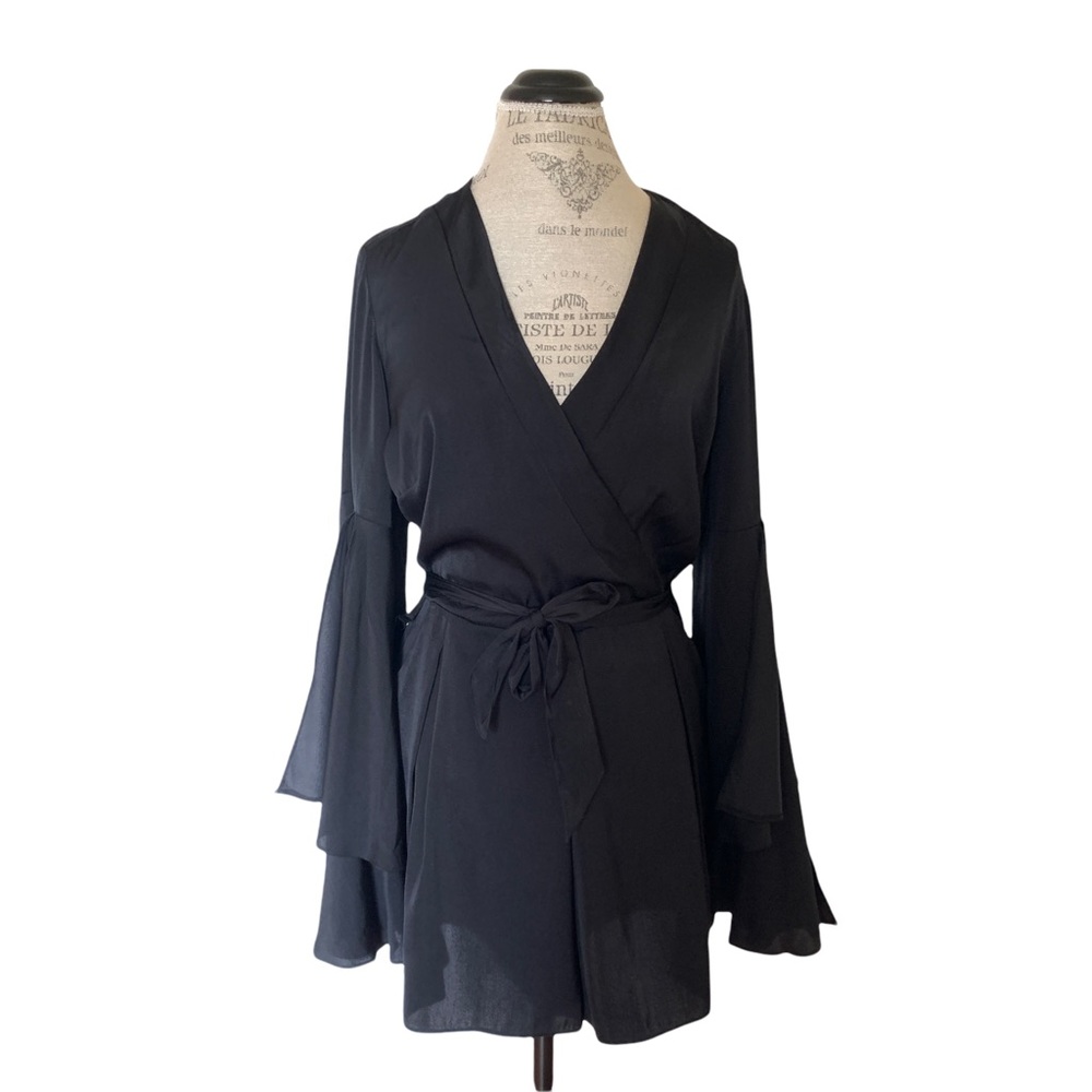 NWOT Sexy Black Satin Elegant Romper